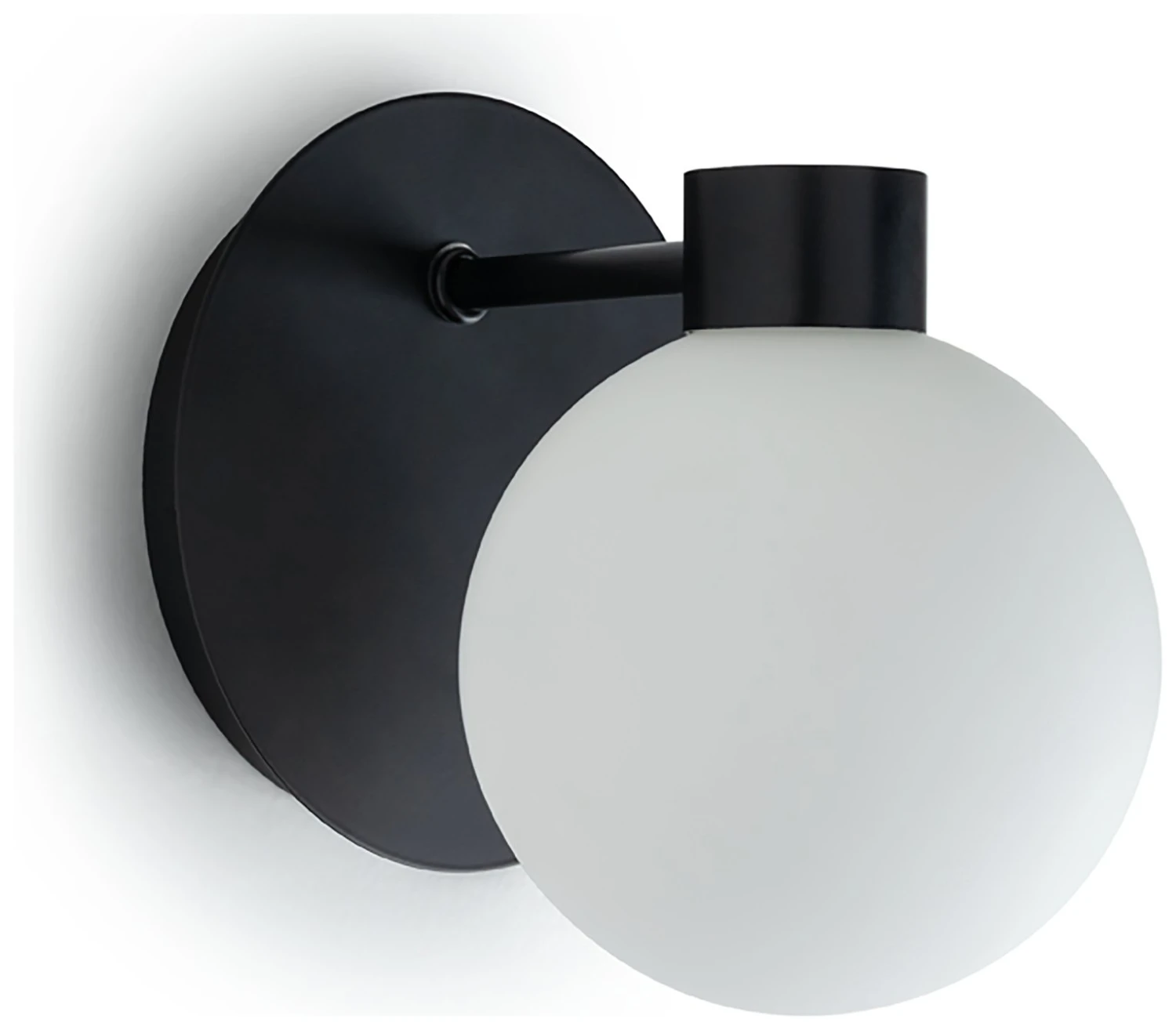 Habitat Salarino Opal Glass Bathroom Wall Light - Black 2 Habitat Salarino Opal Glass Bathroom Wall Light - Black - Image 2