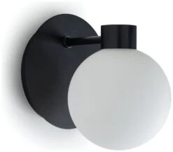 Habitat Salarino Opal Glass Bathroom Wall Light - Black 6 Habitat Salarino Opal Glass Bathroom Wall Light - Black -Habitat Store 9404999 R Z004A