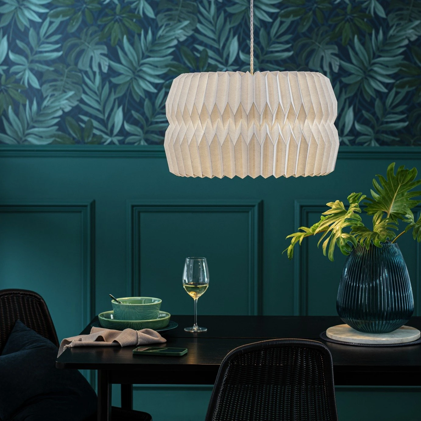 Habitat Tamora 55cm Paper Shade - White 1 Habitat Tamora 55cm Paper Shade - White