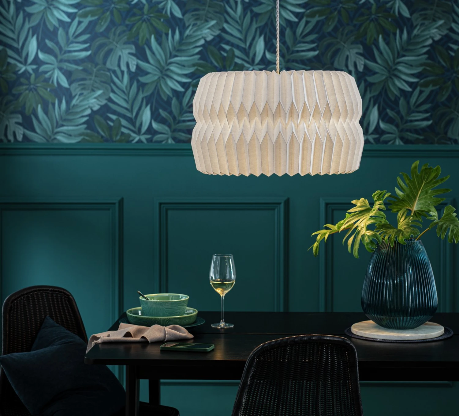 Habitat Tamora 55cm Paper Shade - White 2 Habitat Tamora 55cm Paper Shade - White - Image 2