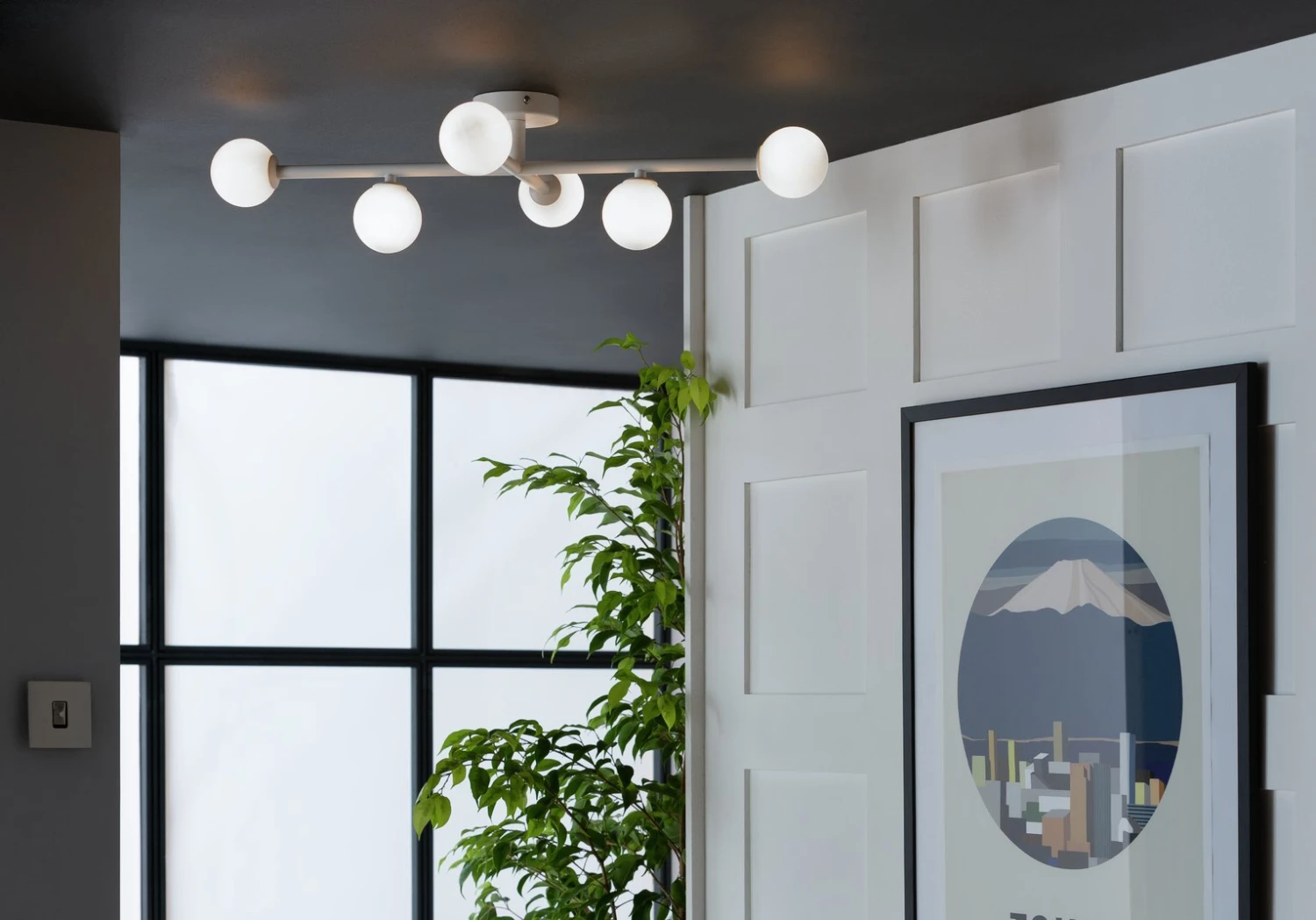 Habitat Alonso 6 Light Flush To Ceiling Light - White 6 Habitat Alonso 6 Light Flush To Ceiling Light - White - Image 6