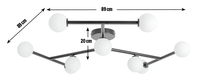 Habitat Alonso 9 Light Flush To Ceiling Light -Black & White 3 Habitat Alonso 9 Light Flush To Ceiling Light -Black & White - Image 3