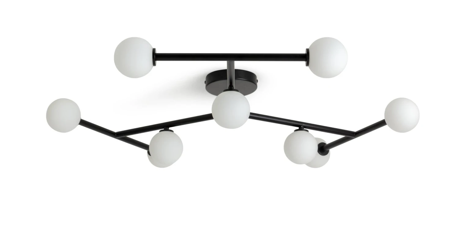 Habitat Alonso 9 Light Flush To Ceiling Light -Black & White 2 Habitat Alonso 9 Light Flush To Ceiling Light -Black & White - Image 2