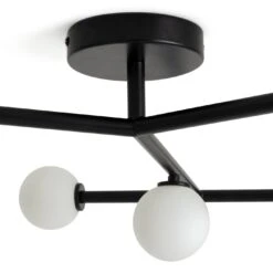 Habitat Alonso 9 Light Flush To Ceiling Light -Black & White 10 Habitat Alonso 9 Light Flush To Ceiling Light -Black & White -Habitat Store 9405998 R Z003A