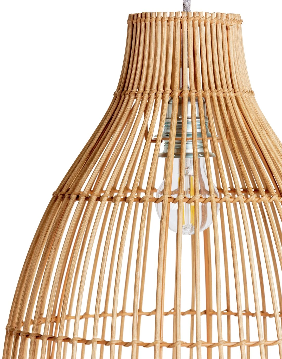 Habitat Camillo Rattan Midi Pendant Shade - Natural 6 Habitat Camillo Rattan Midi Pendant Shade - Natural - Image 6