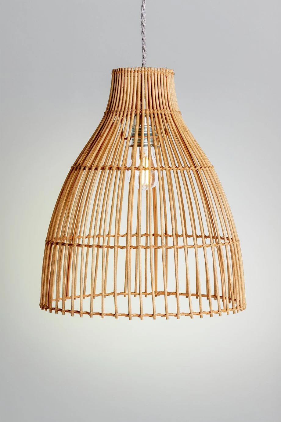 Habitat Camillo Rattan Midi Pendant Shade - Natural 5 Habitat Camillo Rattan Midi Pendant Shade - Natural - Image 5