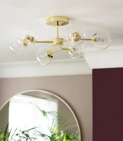 Habitat Molecular 6 Light Metal Flush Ceiling Light - Brass -Habitat Store 9409406 R Z002C