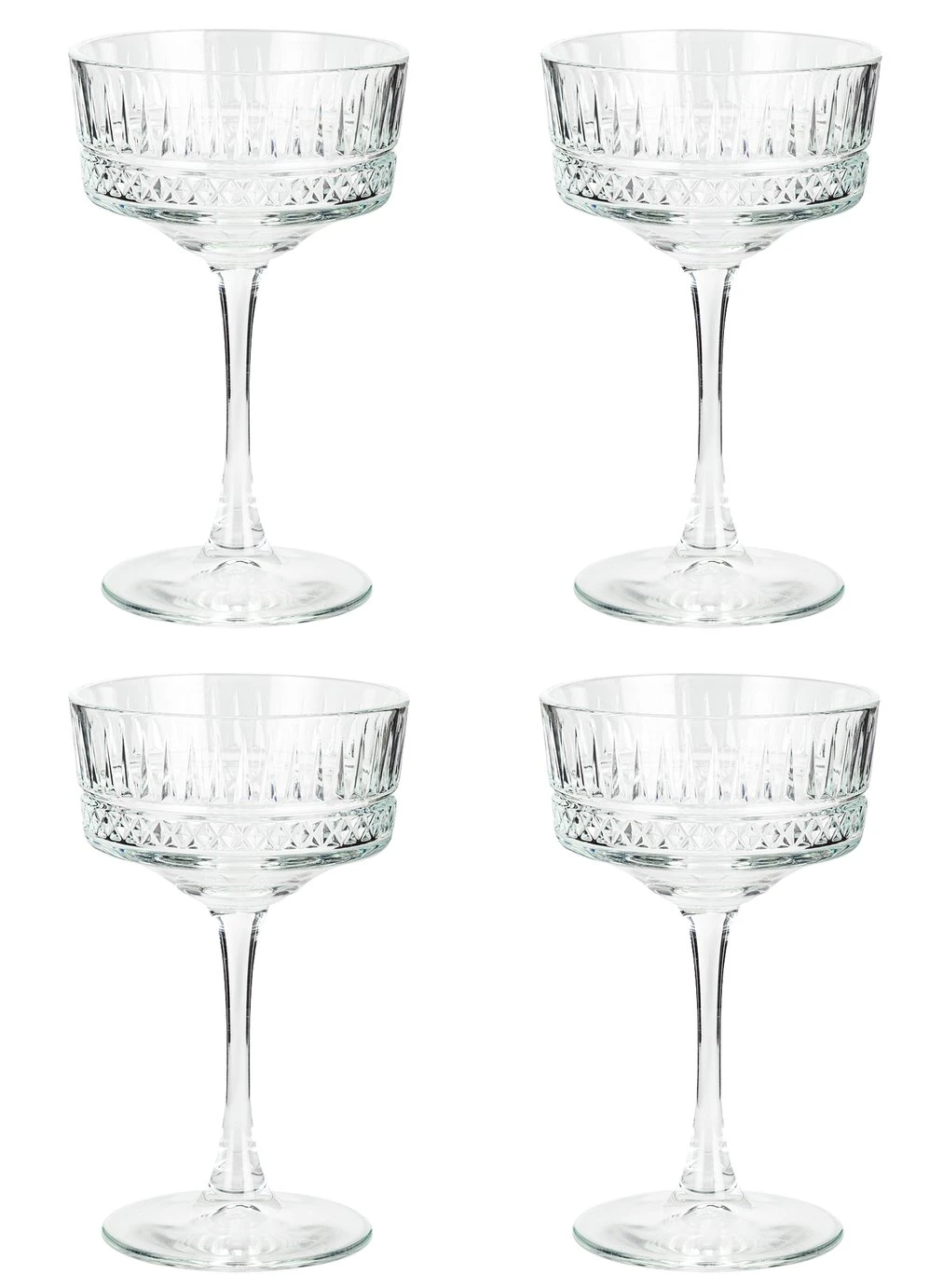 Habitat Pressed Set Of 4 Champagne Coupe Glasses 1 Habitat Pressed Set Of 4 Champagne Coupe Glasses