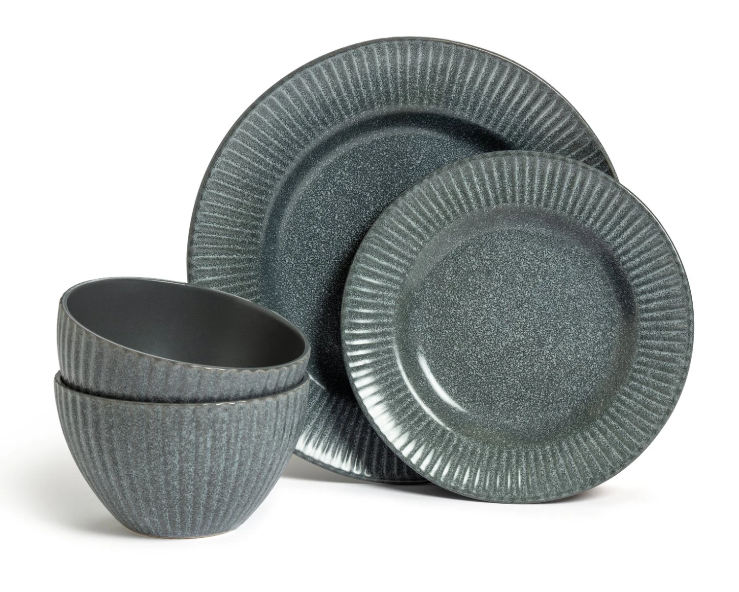 Habitat 12 Piece Stoneware Felicity Dinner Set - Blue 1 Habitat 12 Piece Stoneware Felicity Dinner Set - Blue