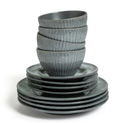 Habitat 12 Piece Stoneware Felicity Dinner Set - Blue 11 Habitat 12 Piece Stoneware Felicity Dinner Set - Blue -Habitat Store 9410251 R Z002A