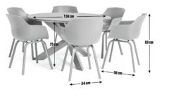 Habitat Aegaen 6 Seater Metal Patio Set - Grey 17 Habitat Aegaen 6 Seater Metal Patio Set - Grey -Habitat Store 9417515 R E001