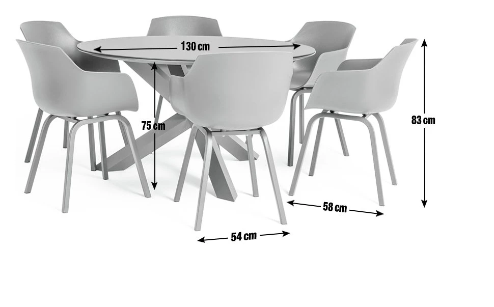 Habitat Aegaen 6 Seater Metal Patio Set - Grey 3 Habitat Aegaen 6 Seater Metal Patio Set - Grey - Image 3