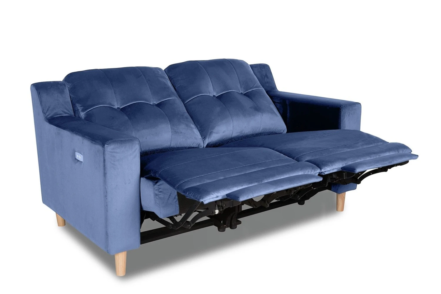 Habitat Emerson Velvet 2 Seater Recliner Sofa - Navy Blue 1 Habitat Emerson Velvet 2 Seater Recliner Sofa - Navy Blue