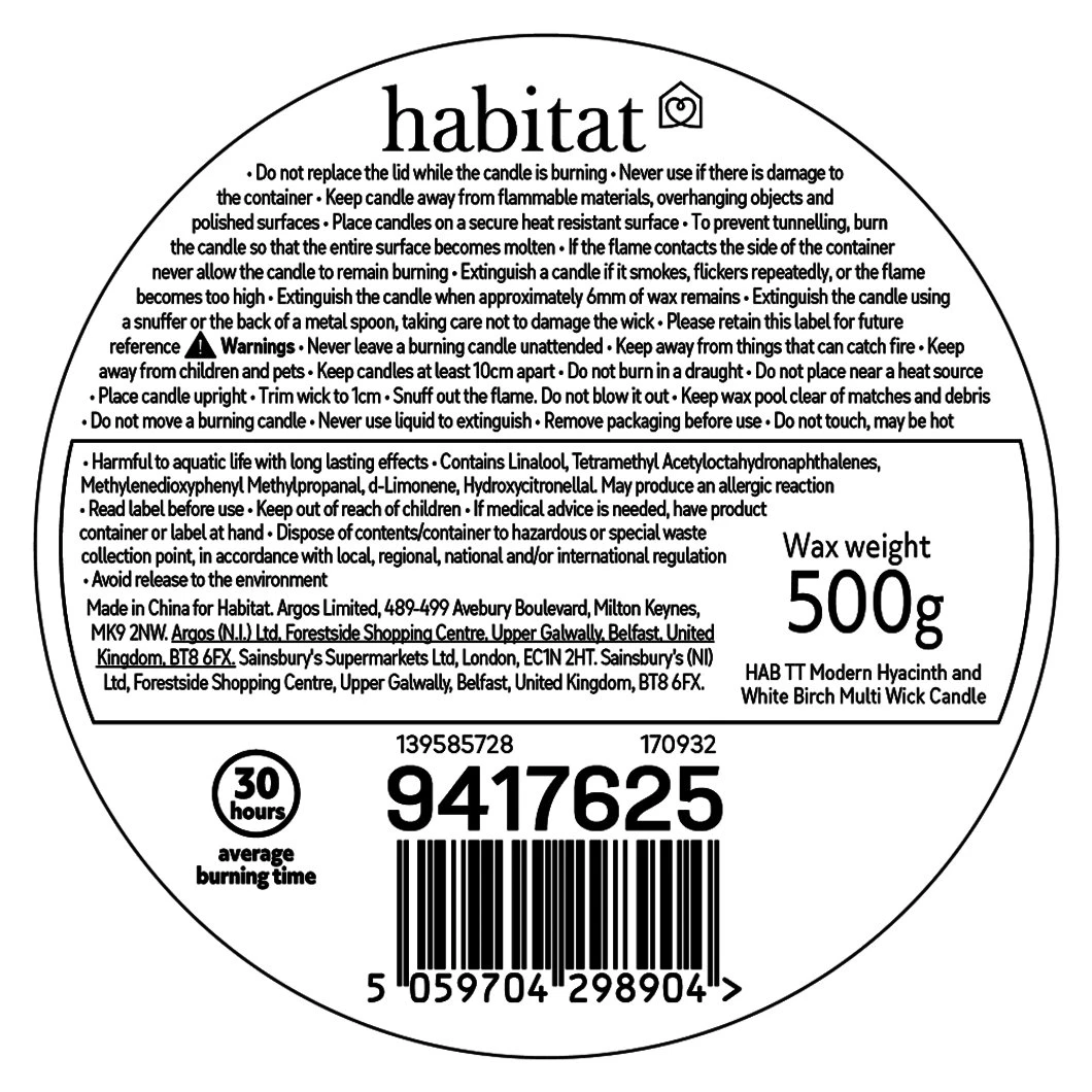 Habitat Modern Multiwick Candle - Hyancith & White Birch 5 Habitat Modern Multiwick Candle - Hyancith & White Birch - Image 5