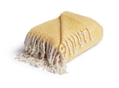 Habitat Country Hideaway Woven Throw - Mustard - 125X150cm