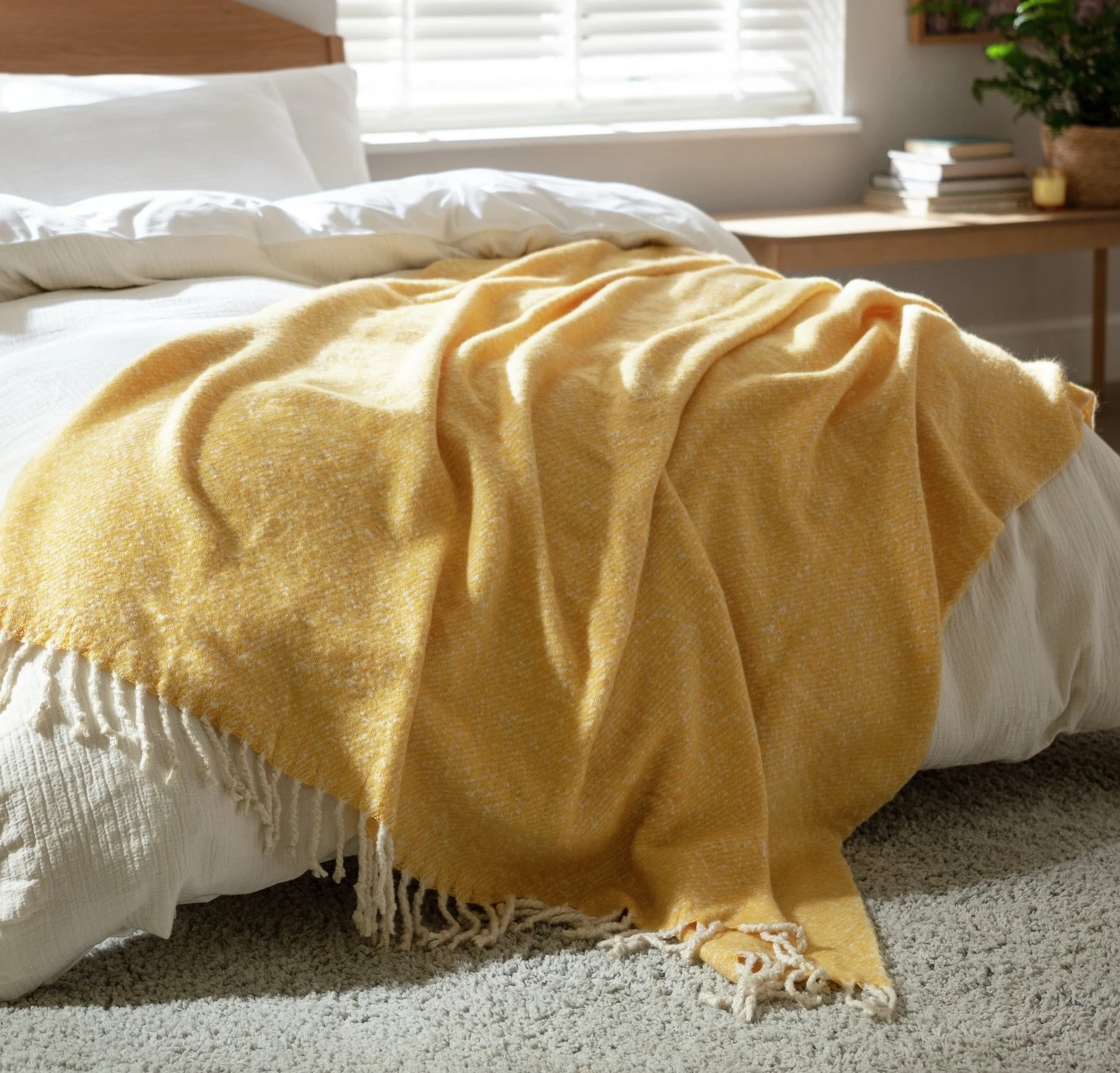 Habitat Country Hideaway Woven Throw - Mustard - 125X150cm 2 Habitat Country Hideaway Woven Throw - Mustard - 125X150cm - Image 2