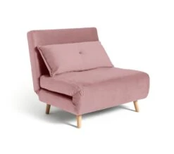 Habitat Roma Single Velvet Chairbed - Pink