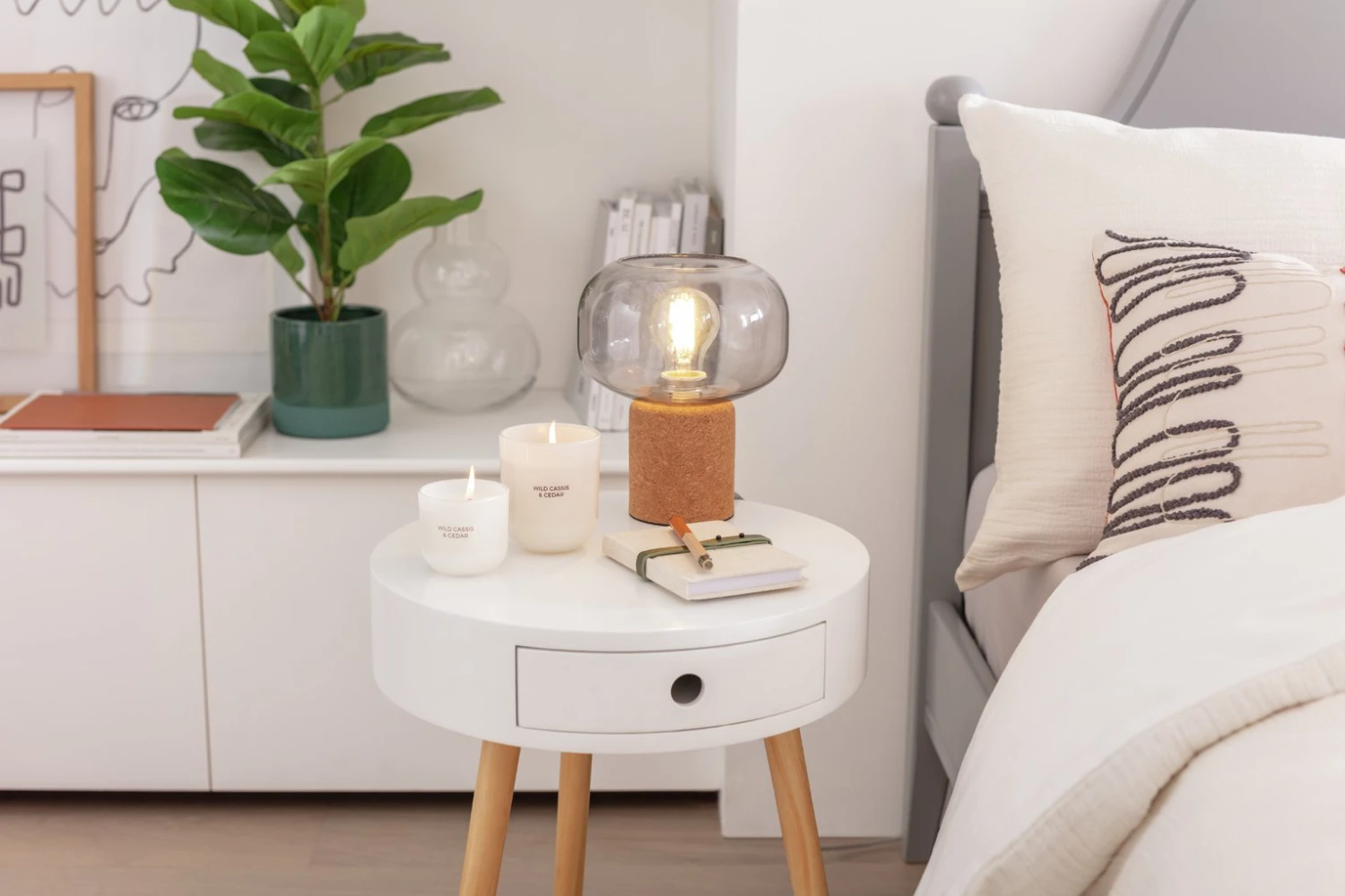 Habitat Pallas Cork Desk Lamp - Natural 8 Habitat Pallas Cork Desk Lamp - Natural - Image 8