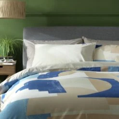 Habitat Geo Blue & Cream Bedding Set - Single -Habitat Store 9441897 R Z004A