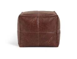 Habitat Kaikoo Faux Leather Footstool - Brown