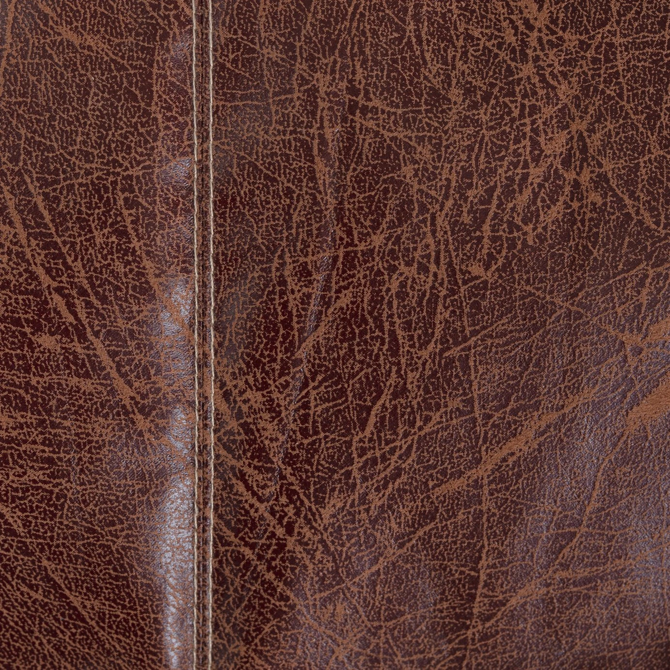 Habitat Kaikoo Faux Leather Footstool - Brown 3 Habitat Kaikoo Faux Leather Footstool - Brown - Image 3