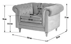 Habitat Chesterfield Velvet Armchair - Light Grey 17 Habitat Chesterfield Velvet Armchair - Light Grey -Habitat Store 9449325 20 1