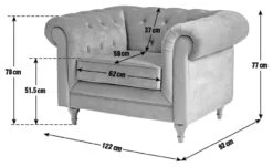 Habitat Chesterfield Velvet Armchair - Blue 13 Habitat Chesterfield Velvet Armchair - Blue -Habitat Store 9449325 R E001