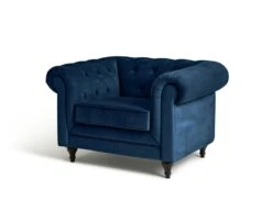 Habitat Chesterfield Velvet Armchair - Blue 14 Habitat Chesterfield Velvet Armchair - Blue -Habitat Store 9449325 R Z002A