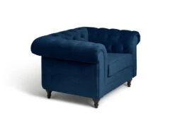Habitat Chesterfield Velvet Armchair - Blue 16 Habitat Chesterfield Velvet Armchair - Blue -Habitat Store 9449325 R Z004A