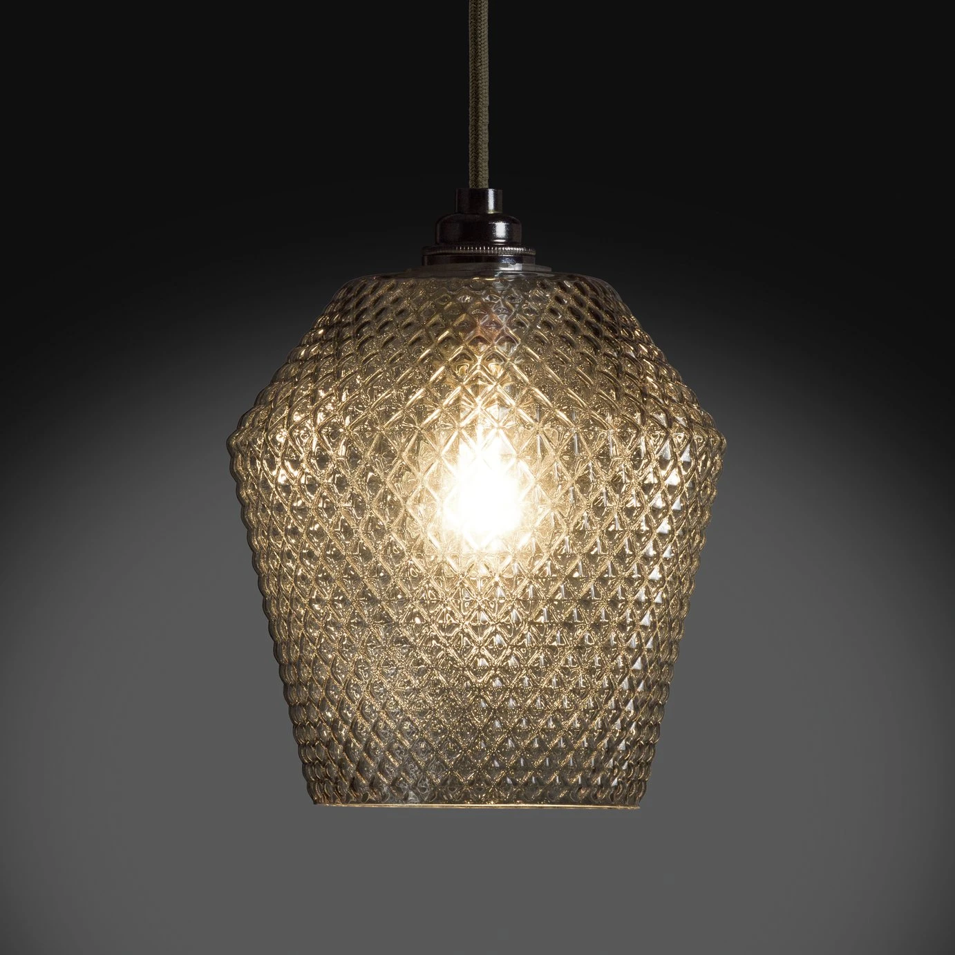 Habitat Nubia Faceted Glass Shade - Smoke Grey 2 Habitat Nubia Faceted Glass Shade - Smoke Grey - Image 2