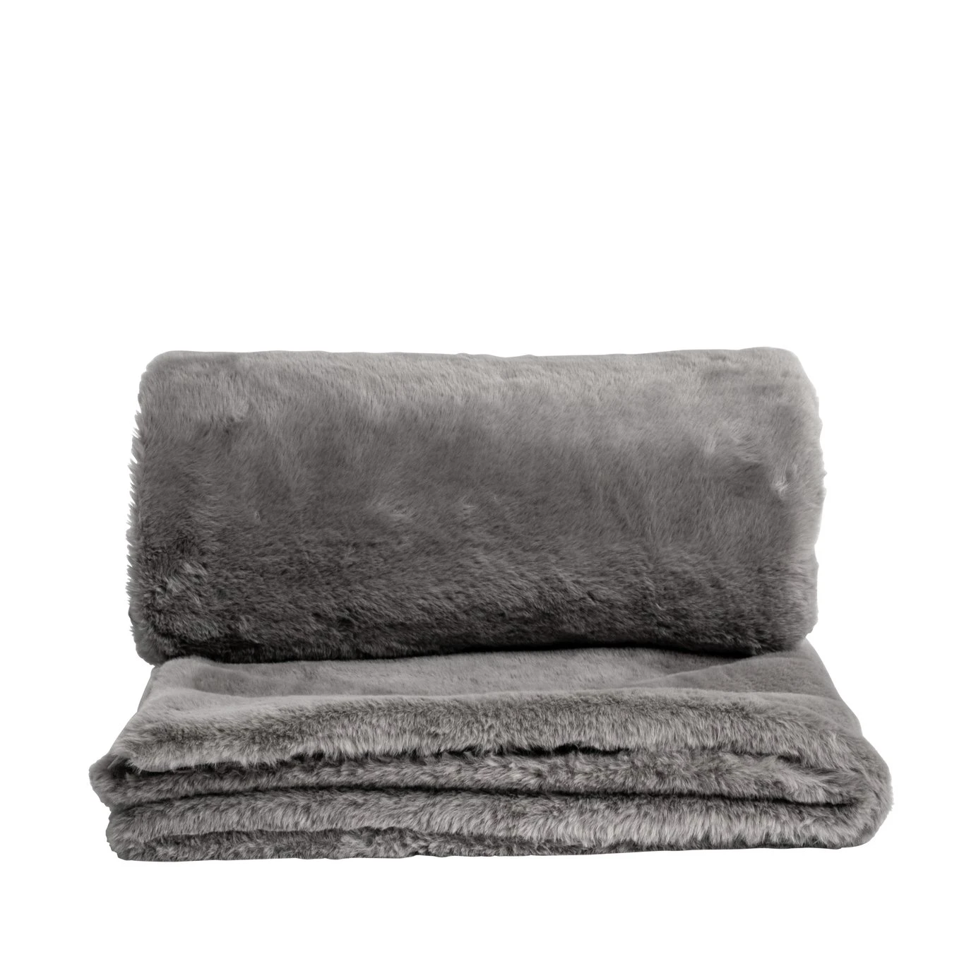 Habitat Faux Fur Plain Throw - Grey - 125x150cm 3 Habitat Faux Fur Plain Throw - Grey - 125x150cm - Image 3