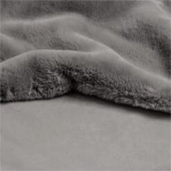 Habitat Faux Fur Plain Throw - Grey - 125x150cm 7 Habitat Faux Fur Plain Throw - Grey - 125x150cm -Habitat Store 9454365 R Z003A