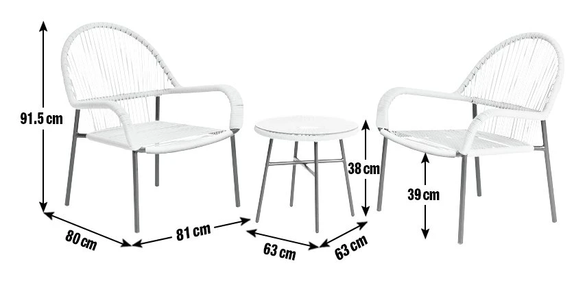Habitat Java 2 Seater Metal Garden Bistro Set - Natural 3 Habitat Java 2 Seater Metal Garden Bistro Set - Natural - Image 3