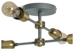 Habitat Tay 4 Light Flush To Ceiling Light - Grey & Brass -Habitat Store 9467644 R Z004A