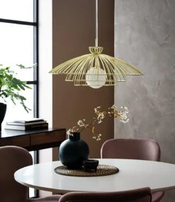 Habitat Kiso Opal 3 Tier Pendant Shade - Brass -Habitat Store 9474864 R Z002C