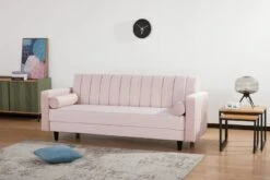 Habitat Preston Clic Clac Velvet Sofa Bed - Pink -Habitat Store 9478255 R Z002C