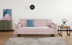 Habitat Preston Clic Clac Velvet Sofa Bed - Pink -Habitat Store 9478255 R Z003C