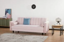 Habitat Preston Clic Clac Velvet Sofa Bed - Pink -Habitat Store 9478255 R Z004C