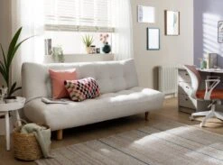 Habitat Kota 3 Seater Boucle Clic Clac Sofa Bed - Cream -Habitat Store 9480377 R Z002C