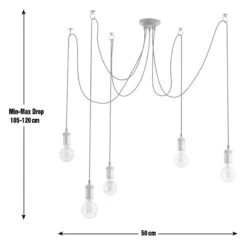 Habitat Nyos Spider 5 Light Chandelier - Black & Brass -Habitat Store 9483570 R E001