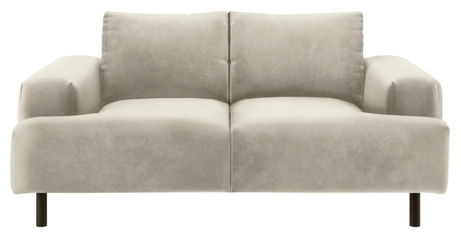 Habitat Julien Velvet 2 Seater Sofa - Natural 5 Habitat Julien Velvet 2 Seater Sofa - Natural - Image 5