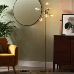 Habitat Glam 6 Light Glass Floor Lamp – Gold -Habitat Store 9487916 R Z002C