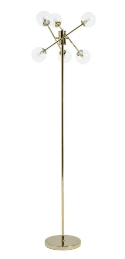 Habitat Glam 6 Light Glass Floor Lamp – Gold -Habitat Store 9487916 R Z009A