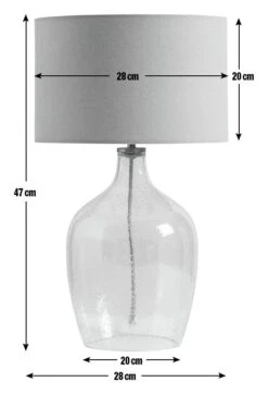 Habitat Abas Glass Table Lamp - Clear & Cream 12 Habitat Abas Glass Table Lamp - Clear & Cream -Habitat Store 9489732 R E001