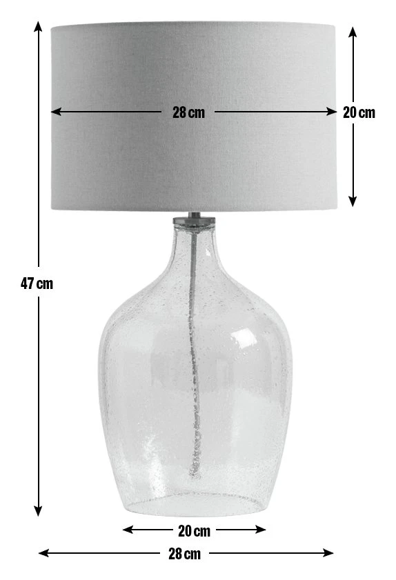 Habitat Abas Glass Table Lamp - Clear & Cream 3 Habitat Abas Glass Table Lamp - Clear & Cream - Image 3