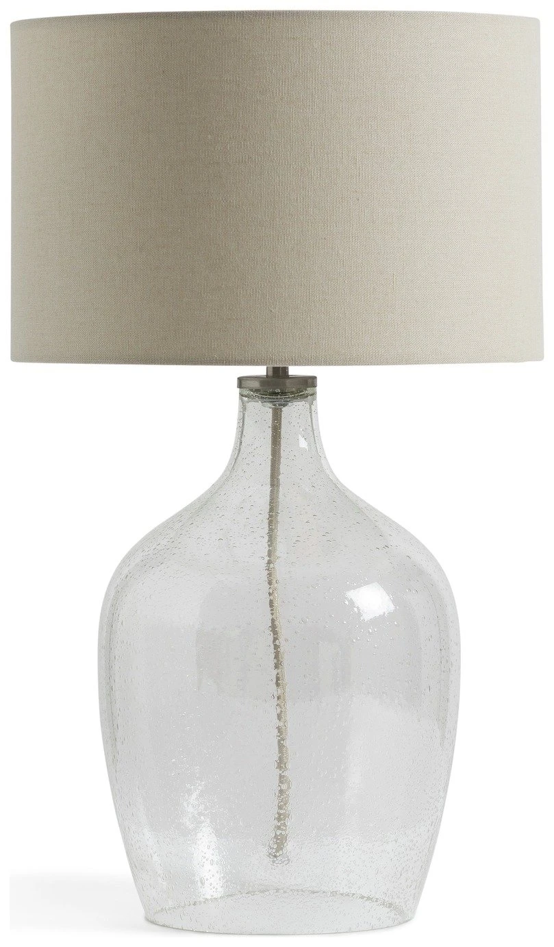 Habitat Abas Glass Table Lamp - Clear & Cream 2 Habitat Abas Glass Table Lamp - Clear & Cream - Image 2