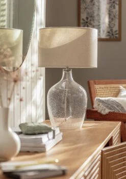 Habitat Abas Glass Table Lamp - Clear & Cream 18 Habitat Abas Glass Table Lamp - Clear & Cream -Habitat Store 9489732 R Z002C