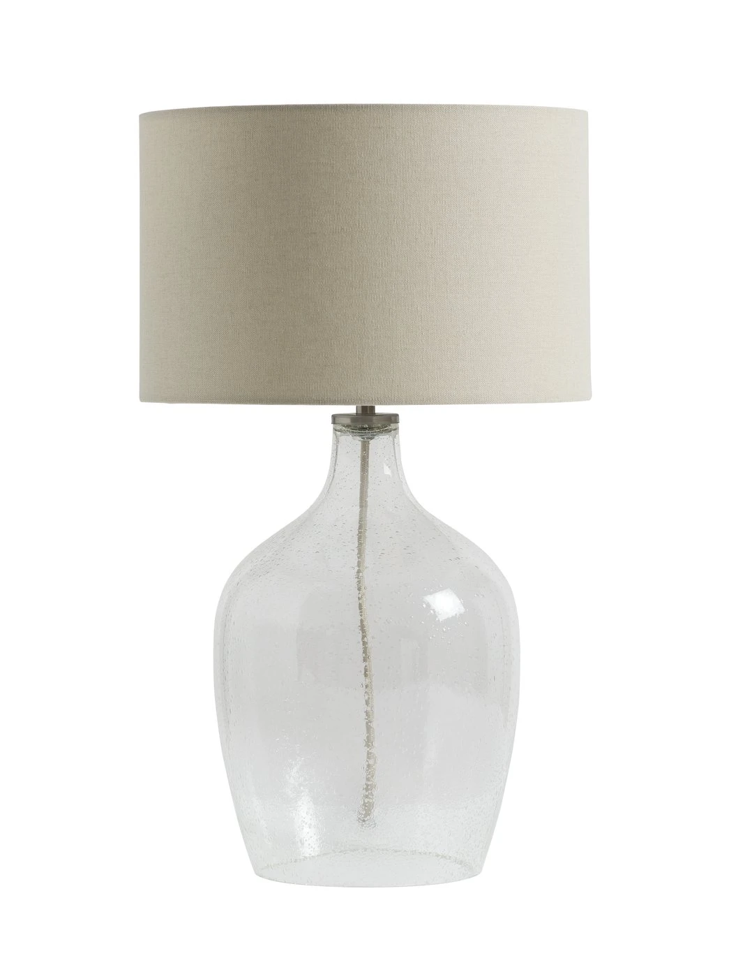 Habitat Abas Glass Table Lamp - Clear & Cream 8 Habitat Abas Glass Table Lamp - Clear & Cream - Image 8