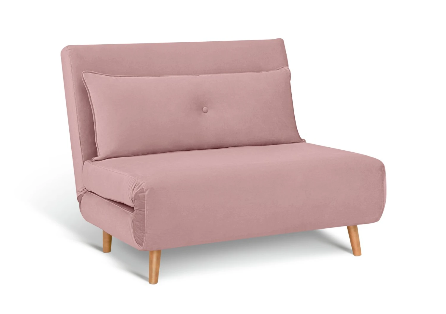 Habitat Roma Small Double Velvet Chairbed - Pink 1 Habitat Roma Small Double Velvet Chairbed - Pink
