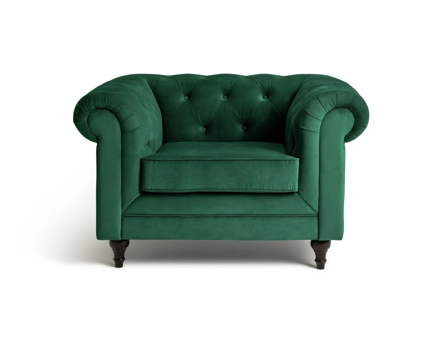 Habitat Chesterfield Velvet Armchair - Green 1 Habitat Chesterfield Velvet Armchair - Green